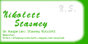 nikolett stasney business card